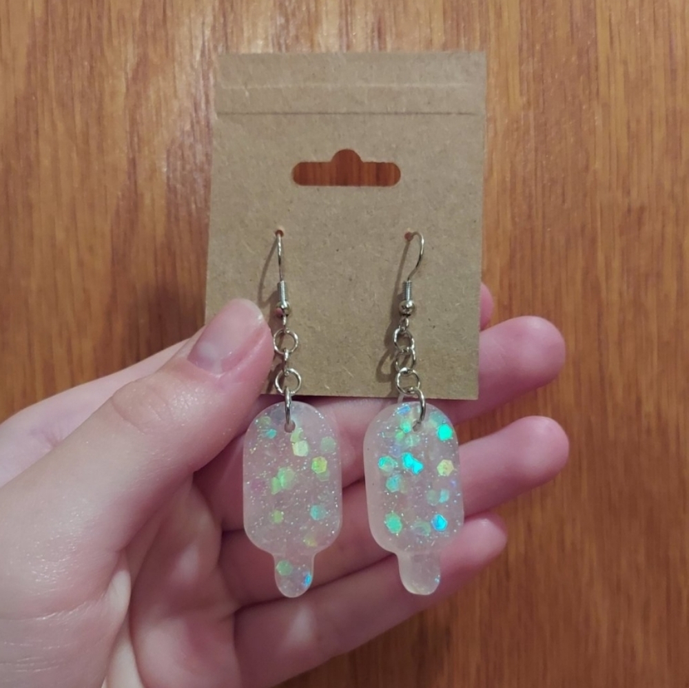 Handmade sparkly popsicle earrings
